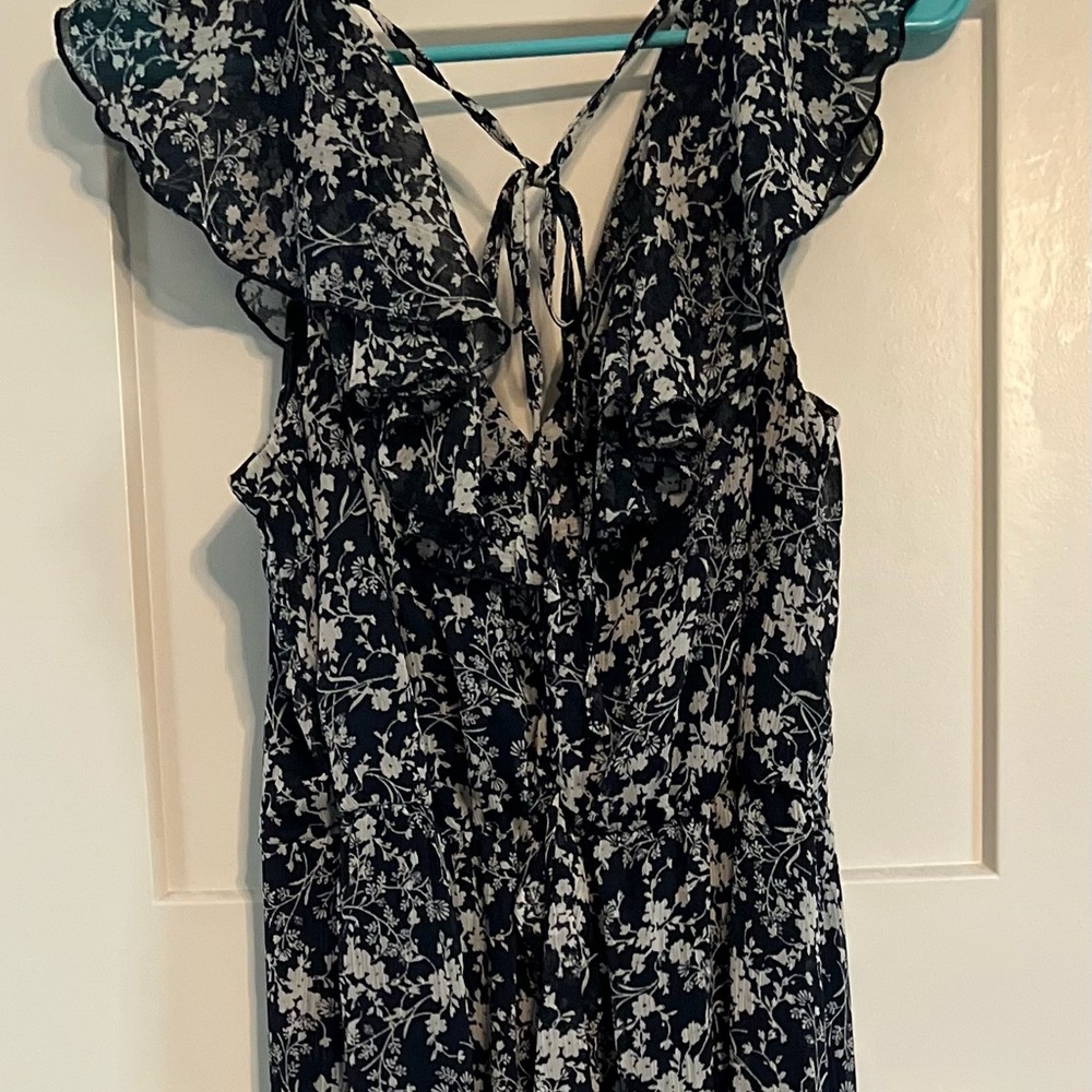Floral navy blue jumpsuit